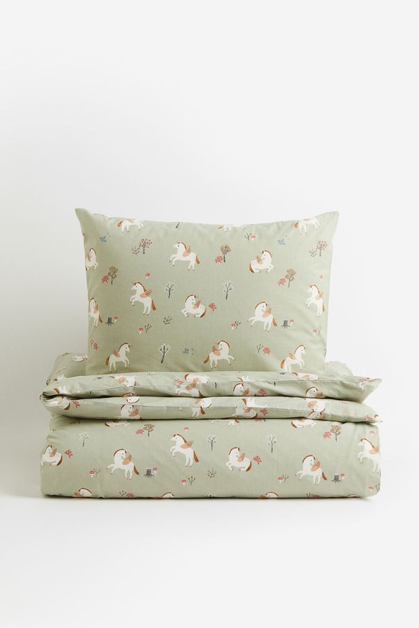 Conjunto de cubreduvet estampado en algodón