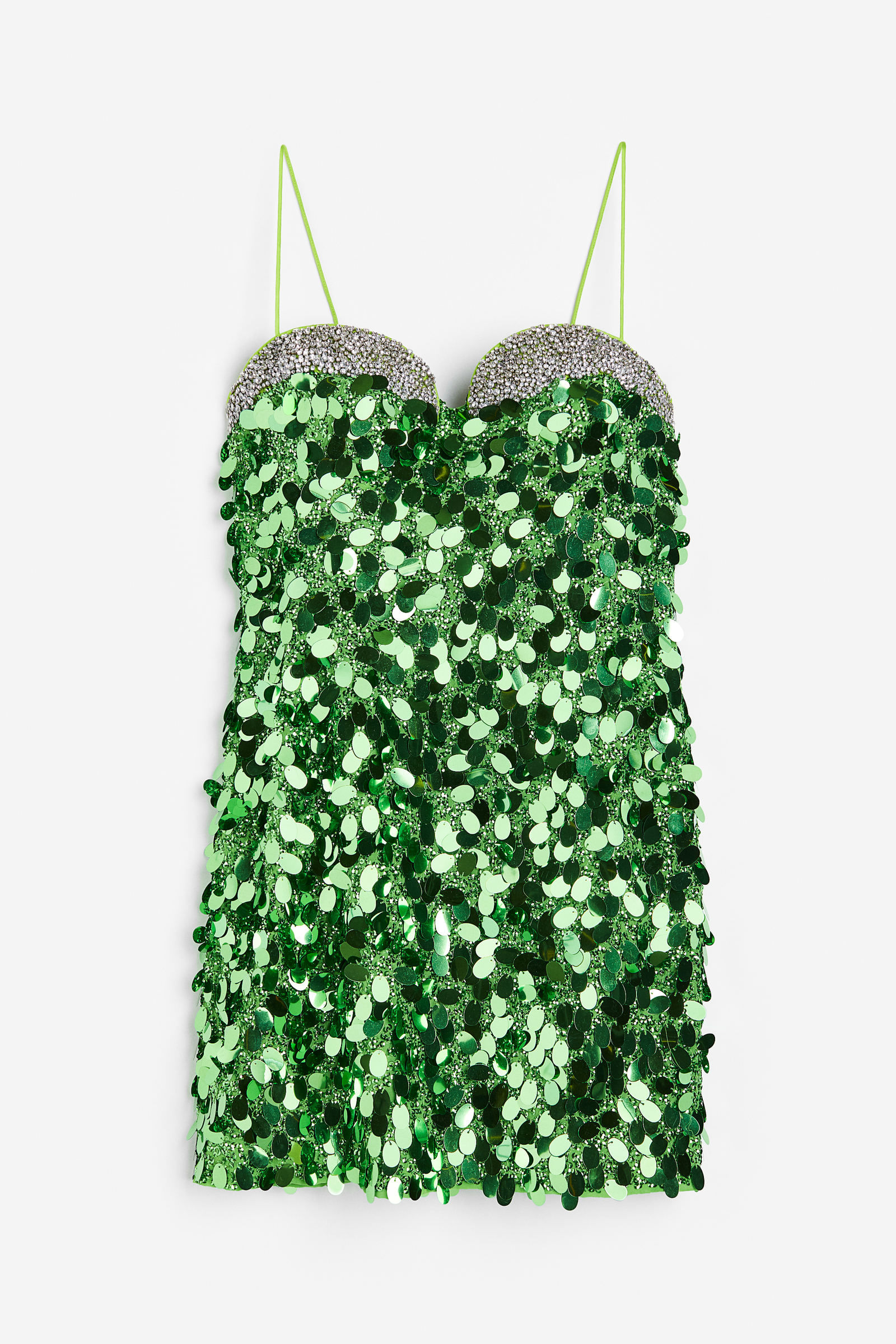 Vestido verde 2024 lentejuelas h&m