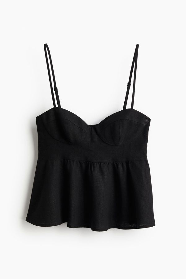 Top bustier en mezcla de lino