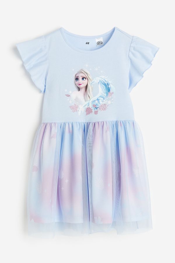 Vestido estampado con tul