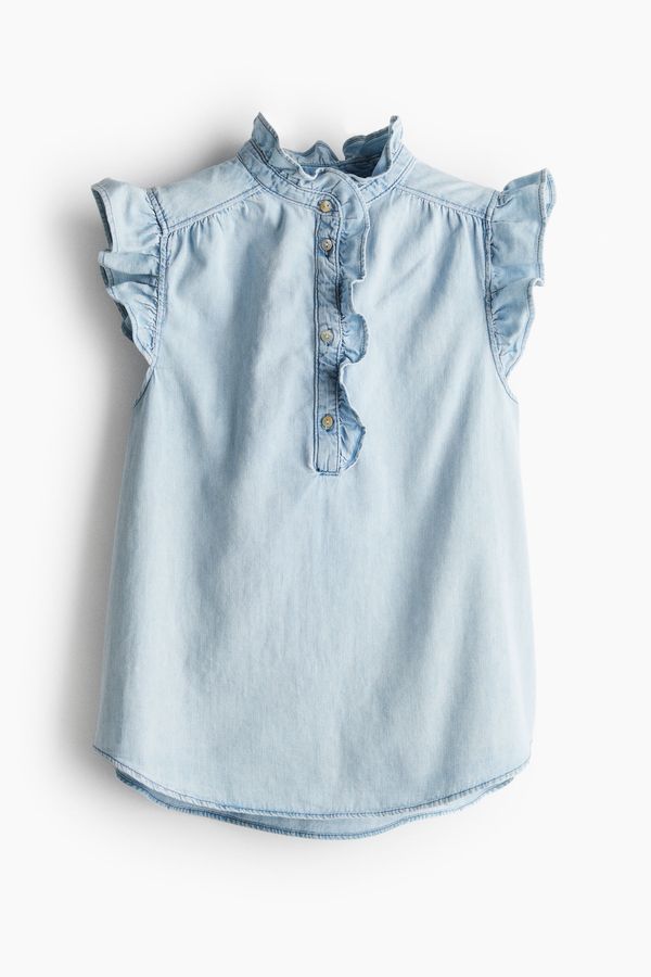 Blusa denim con manga circular