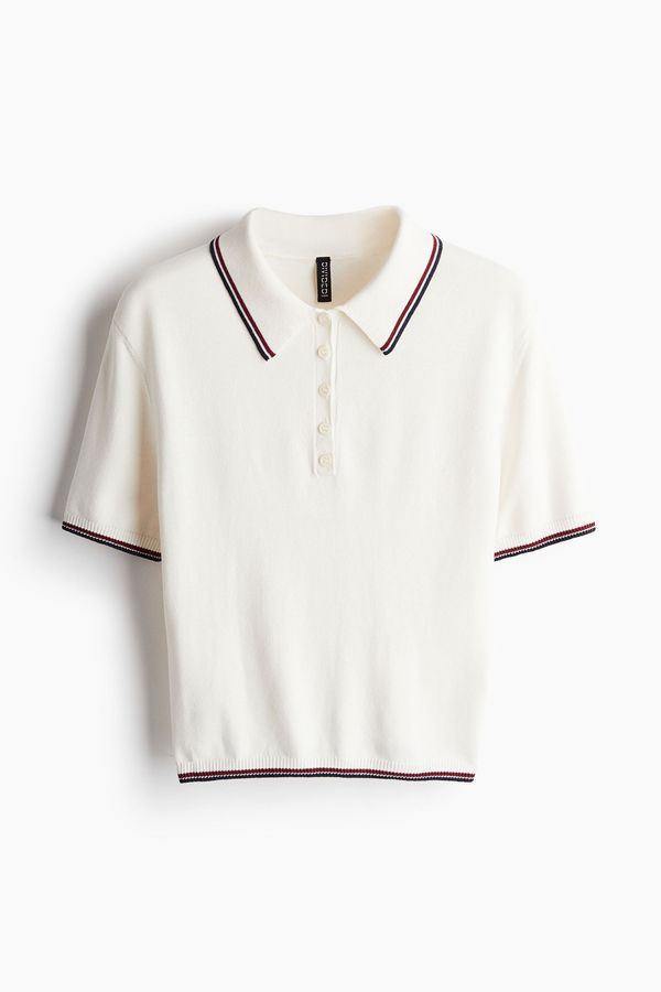 Polo camisero tejido en punto fino