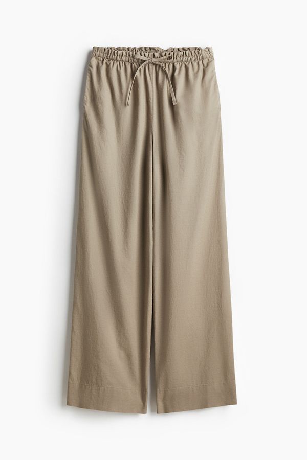 Pantalón amplio en mezcla de lino