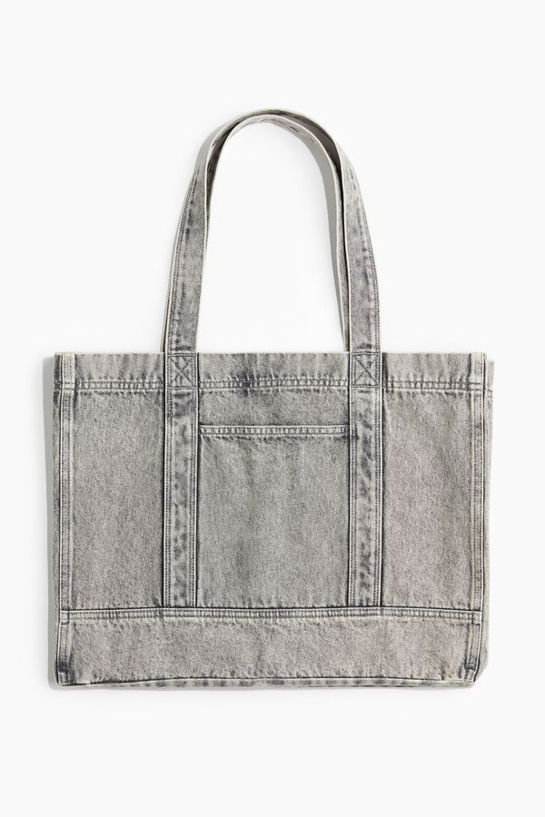 Cartera shopper en denim efecto lavado