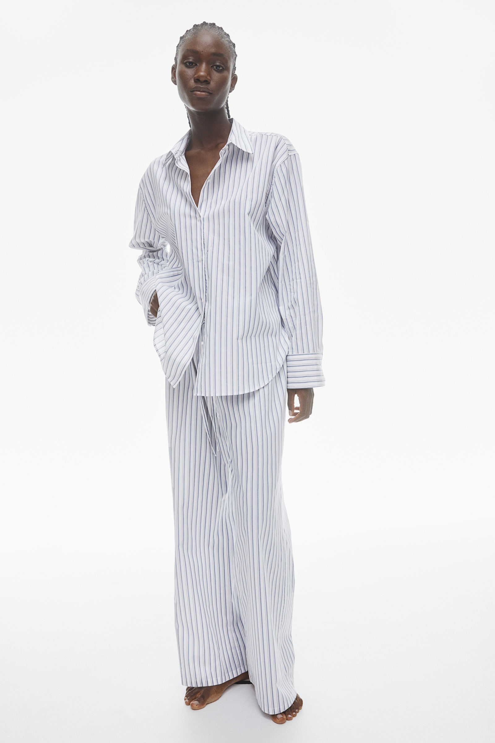 Pijamas Para Hombre Pijama En Popelina De Algodu00f3n Azul