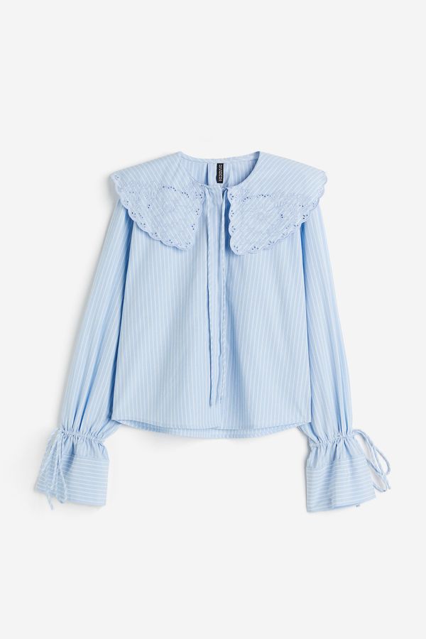 Blusa de popelina con broderie