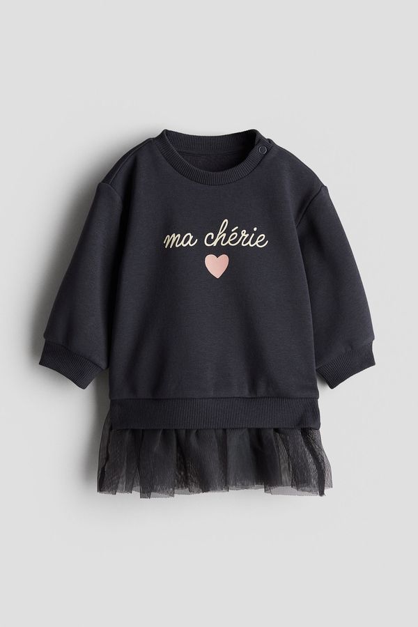 Vestido polera con falda de tul