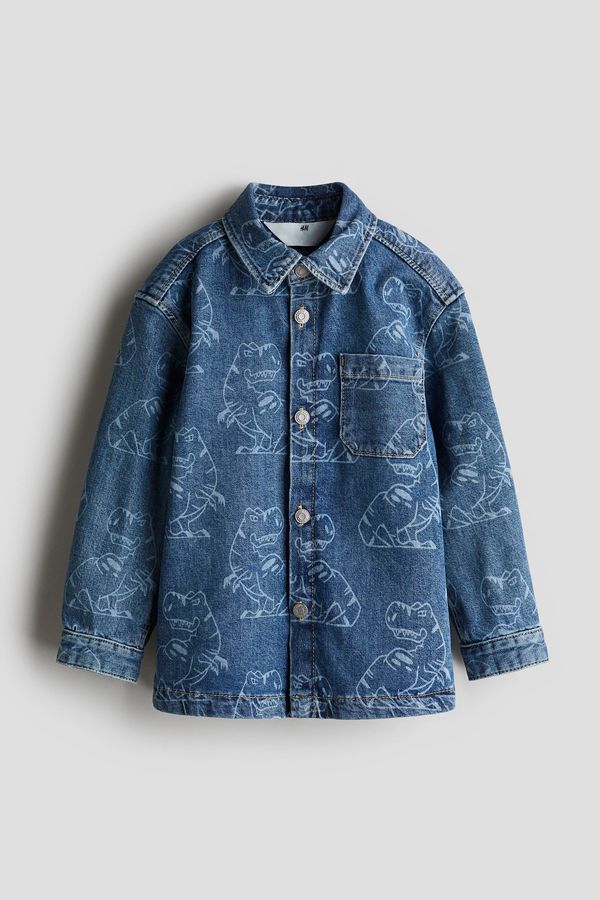 Sobrecamisa denim estampada