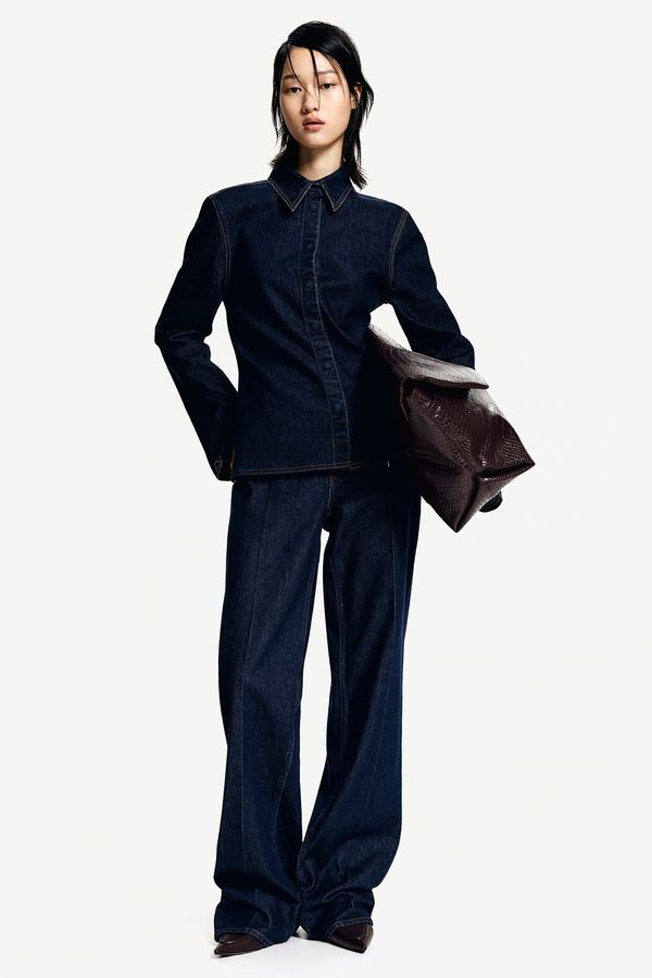 Camisa denim con cintura entallada