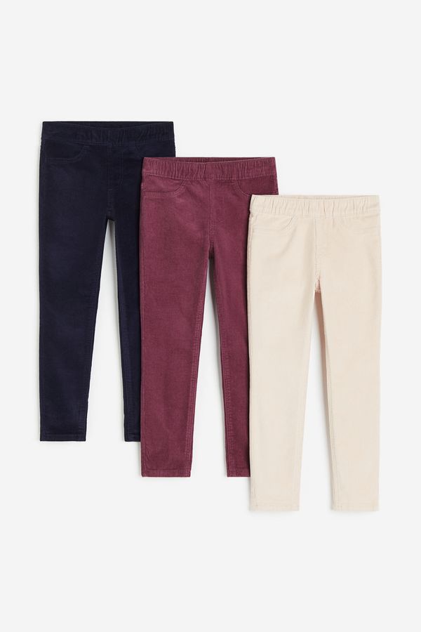 Pack 3 treggings de corduroy