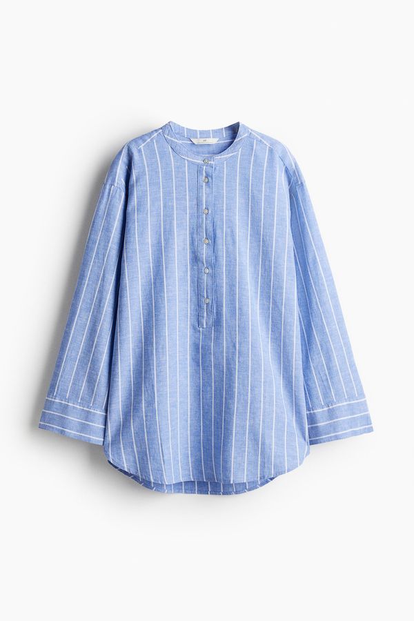 Camisa popover en mezcla de lino