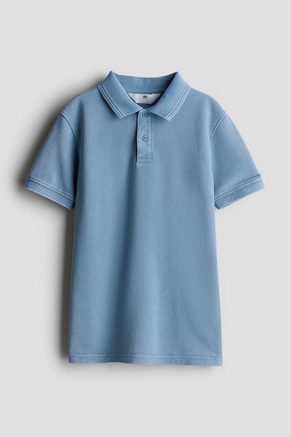 Polo camisero en piqué de algodón