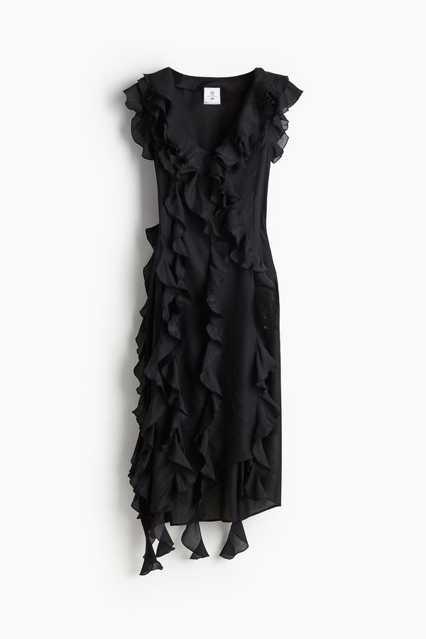 Vestido cruzado de volantes