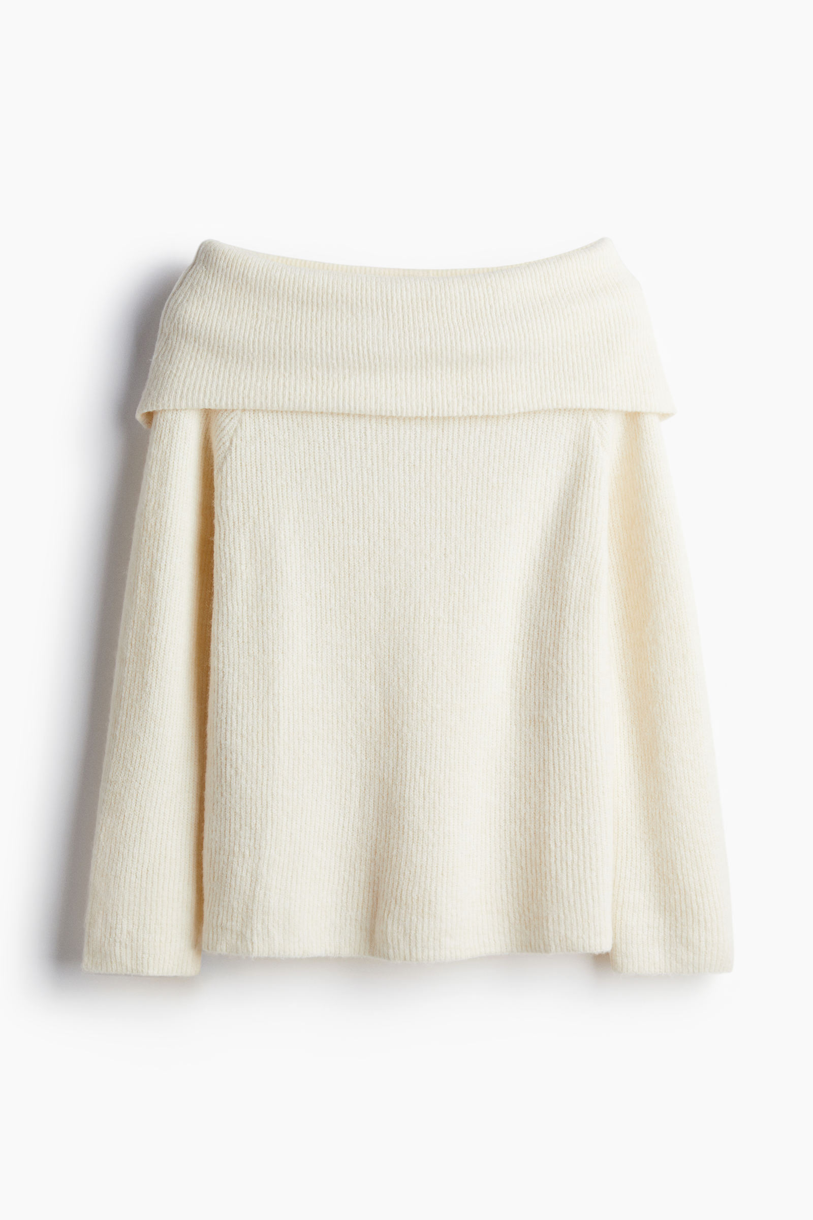 Chompa off-the-shoulder tejida en punto acanalado XS